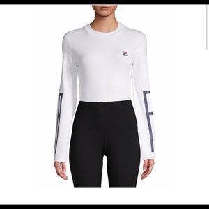 FILA graphic bell sleeve bodysuit